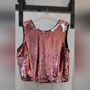 BNWT NY and Company Eva Mendes sequin crop top sixe XXL